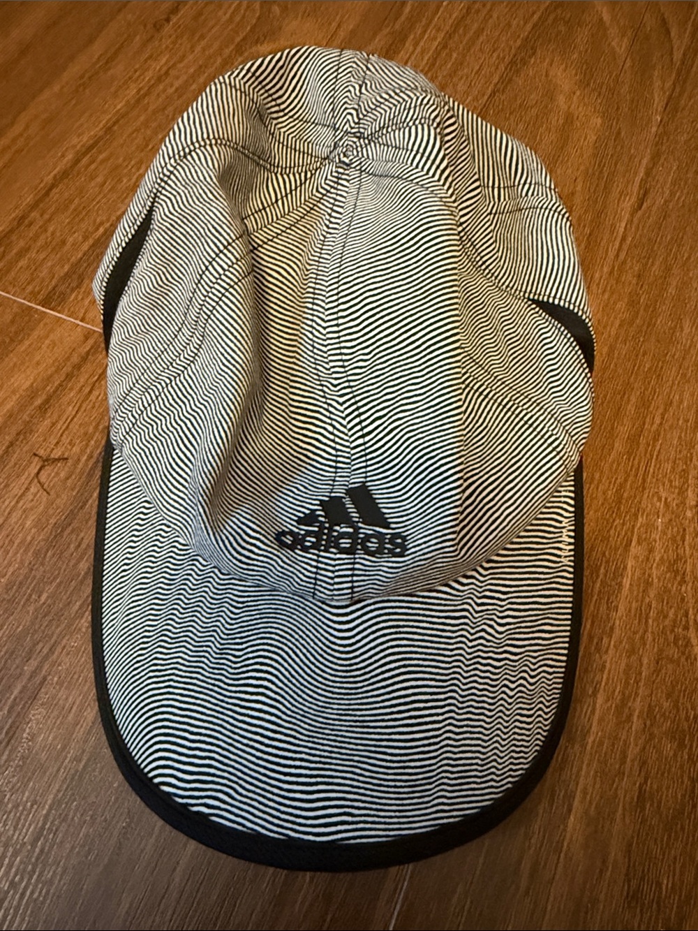 adidas Black and White Striped Sport Cap